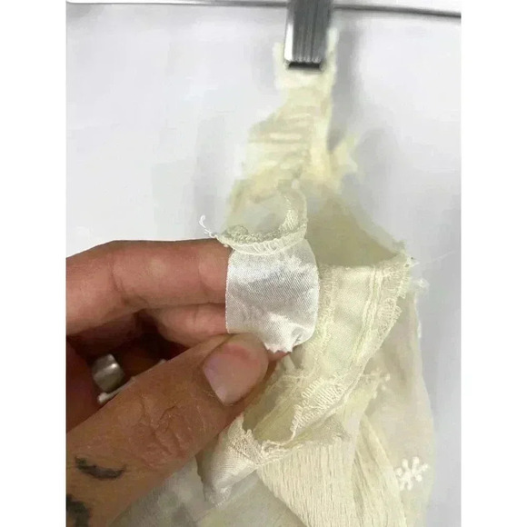 VTG Baby Girl Dress 24 MO Cream with Blue Trim Embroidered - Picture 8 of 12